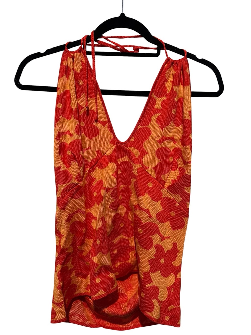 Madden NYC Plus Size Red & Orange Vibrant Floral Camisole Halter